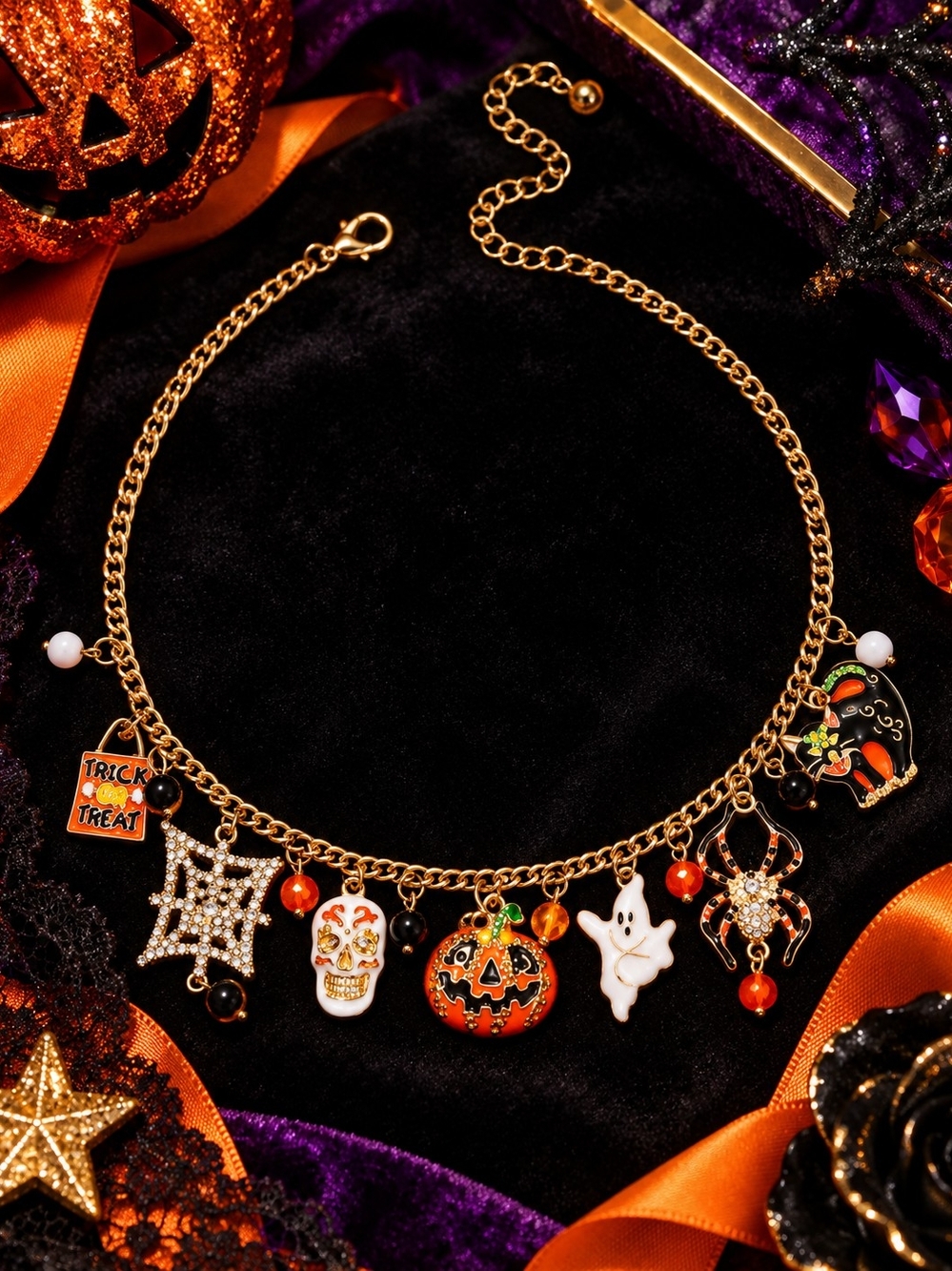 BETSEY JOHNSON CONFETTI HALLOWEEN NECKLACE
